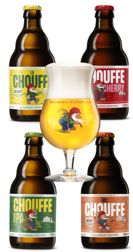 Pack Chouffe 4 Cervezas 33 cl 1 Vaso